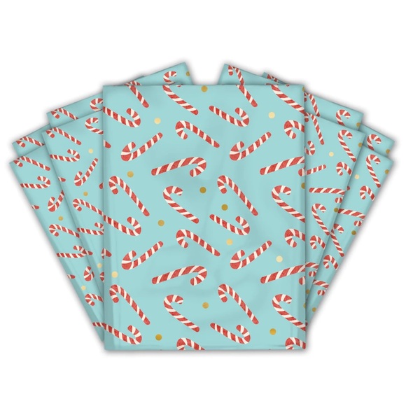 Candy Cane Poly Mailers 10x13 Pack of 25 - Picture 6 of 8